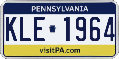 PA license plate KLE1964