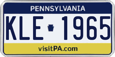 PA license plate KLE1965