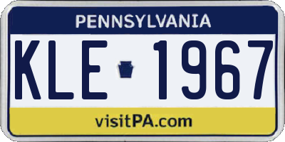 PA license plate KLE1967