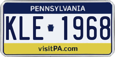 PA license plate KLE1968