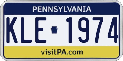 PA license plate KLE1974
