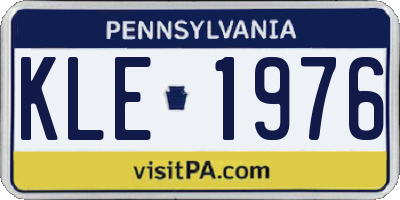 PA license plate KLE1976
