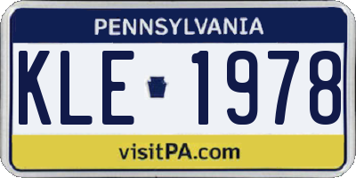 PA license plate KLE1978