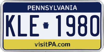 PA license plate KLE1980