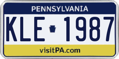 PA license plate KLE1987