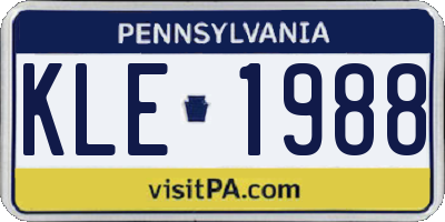 PA license plate KLE1988