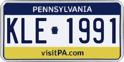 PA license plate KLE1991