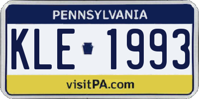PA license plate KLE1993