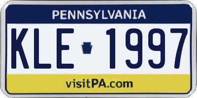 PA license plate KLE1997