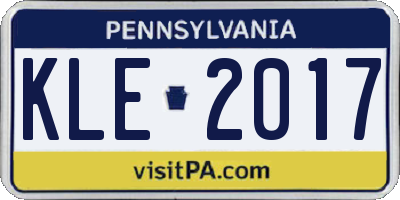 PA license plate KLE2017
