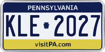 PA license plate KLE2027