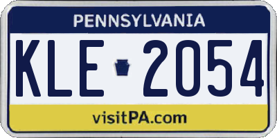 PA license plate KLE2054