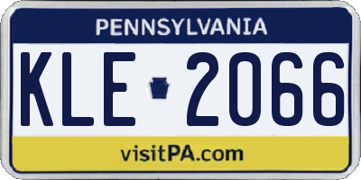 PA license plate KLE2066