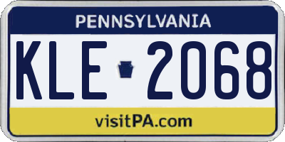 PA license plate KLE2068