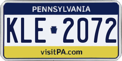 PA license plate KLE2072