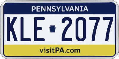 PA license plate KLE2077