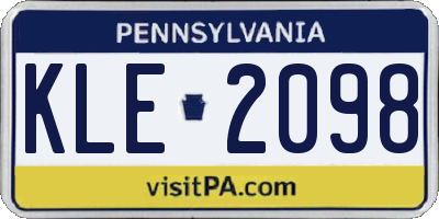 PA license plate KLE2098