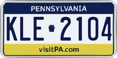PA license plate KLE2104