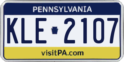 PA license plate KLE2107