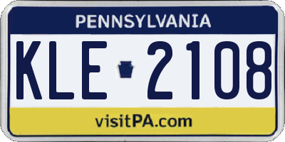PA license plate KLE2108