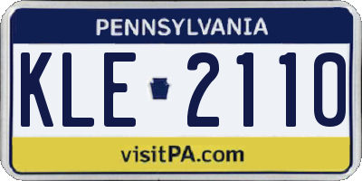 PA license plate KLE2110