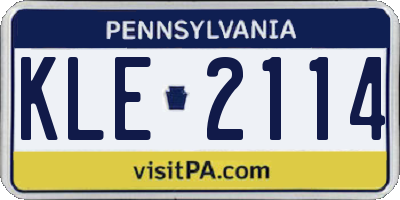 PA license plate KLE2114