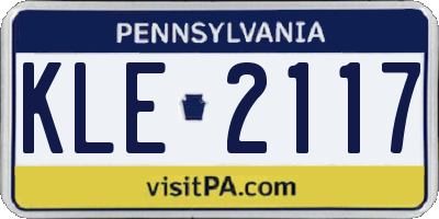 PA license plate KLE2117
