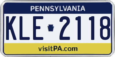 PA license plate KLE2118