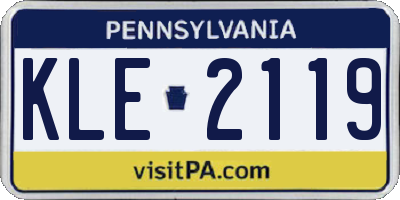 PA license plate KLE2119