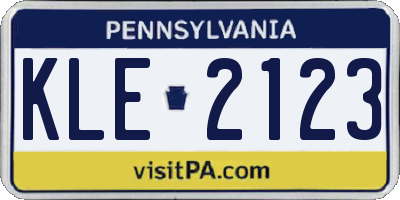 PA license plate KLE2123