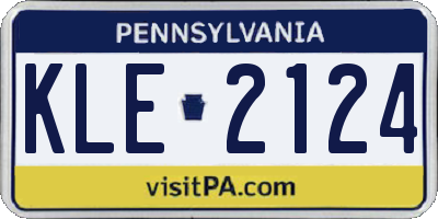 PA license plate KLE2124