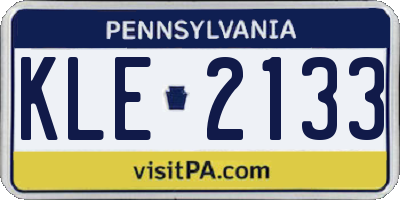 PA license plate KLE2133