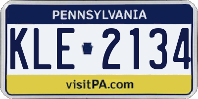 PA license plate KLE2134