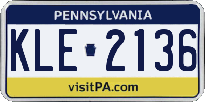 PA license plate KLE2136