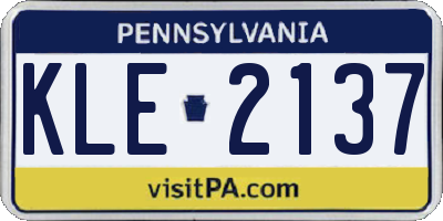 PA license plate KLE2137