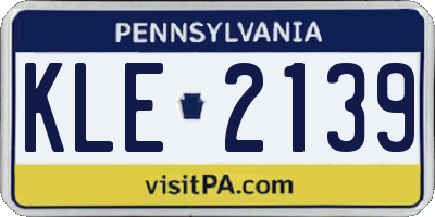 PA license plate KLE2139