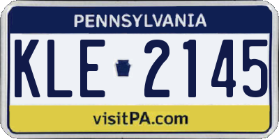 PA license plate KLE2145