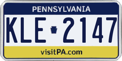 PA license plate KLE2147