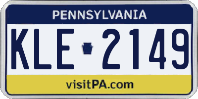 PA license plate KLE2149