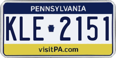 PA license plate KLE2151