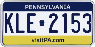 PA license plate KLE2153