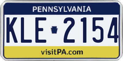 PA license plate KLE2154