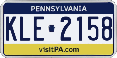 PA license plate KLE2158