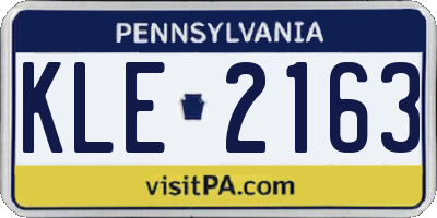 PA license plate KLE2163