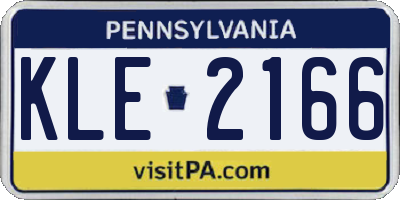 PA license plate KLE2166