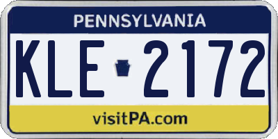 PA license plate KLE2172