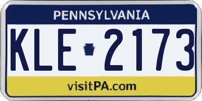 PA license plate KLE2173