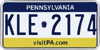 PA license plate KLE2174