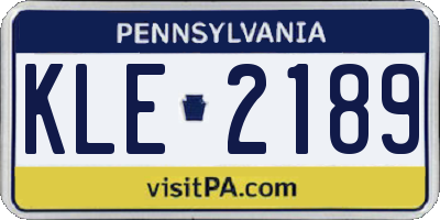 PA license plate KLE2189