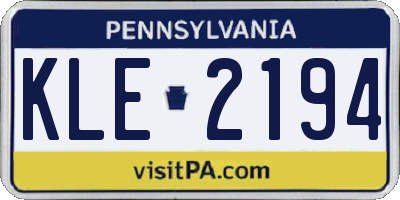 PA license plate KLE2194